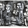 Vier Villinger Narren 2018 Lithographie 18 x 26 cm klein